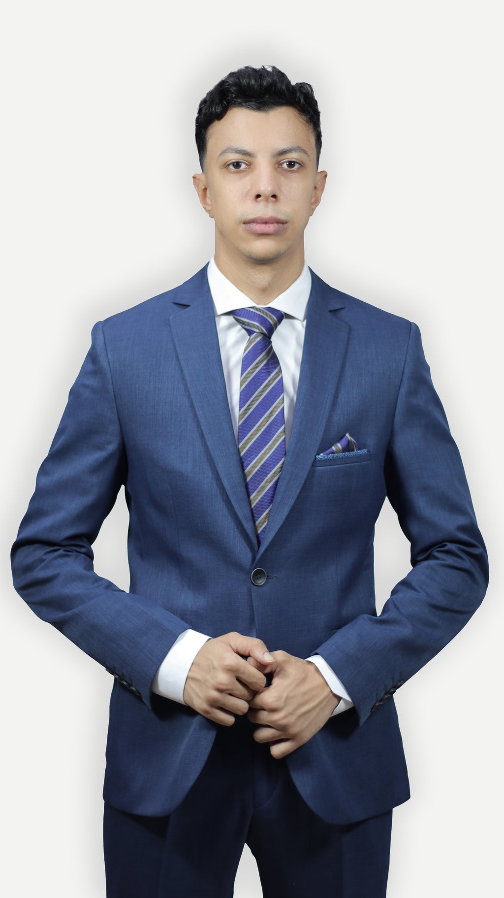 بدلة رجالي زهري– قماش ناعم، زرار واحد Regular Fit