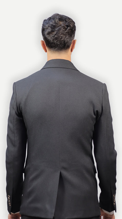 بدلة رجالي اسود– قماش بيكا، زرار واحد Regular Fit