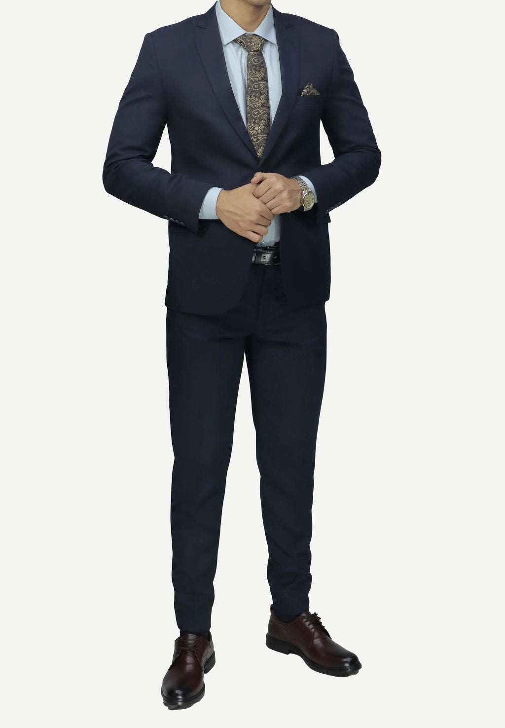 بدلة رجالي كحلي– قماش ناعم، زرار واحد Regular Fit