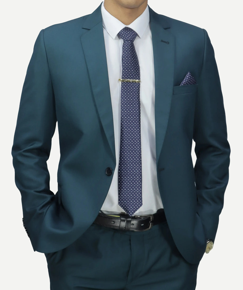 بدلة رجالي زيتي– قماش جولدن، زرار واحد Regular Fit